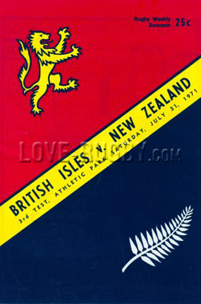 1971 New Zealand v British Isles  Rugby Programme